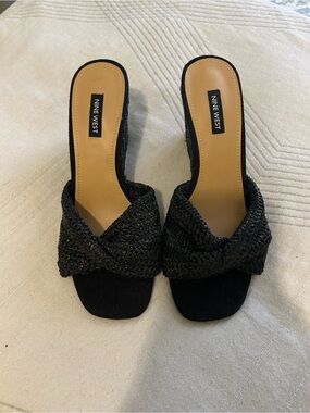Nine West Raffia Nikhil Twist Wedge Sandals